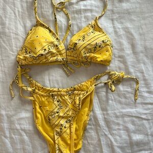 Yellow Bandana Print Bikini Set